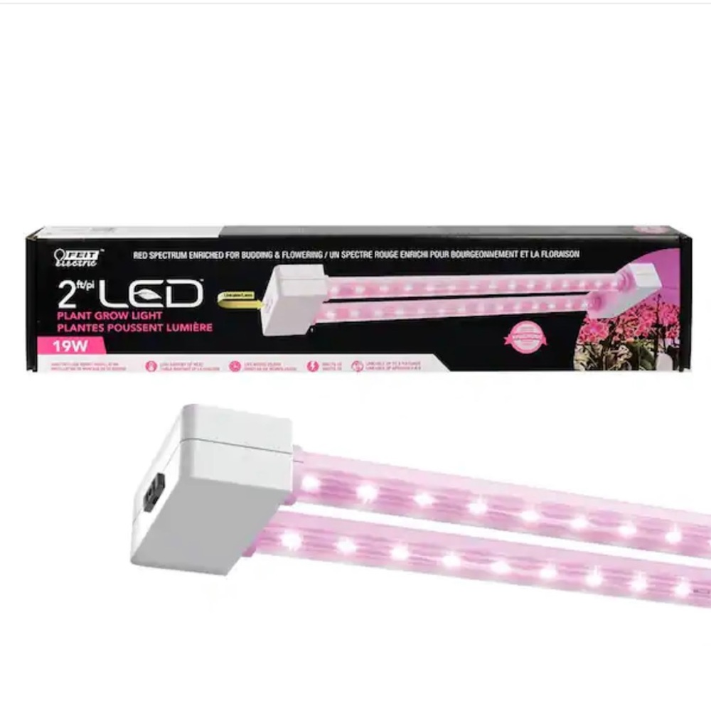 Feit Electric
2 ft. 2-Light 19-Watt White LED Hydroponic Indoor and Outdoor